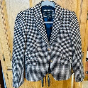 J Crew Houndstooth Wool Jacket